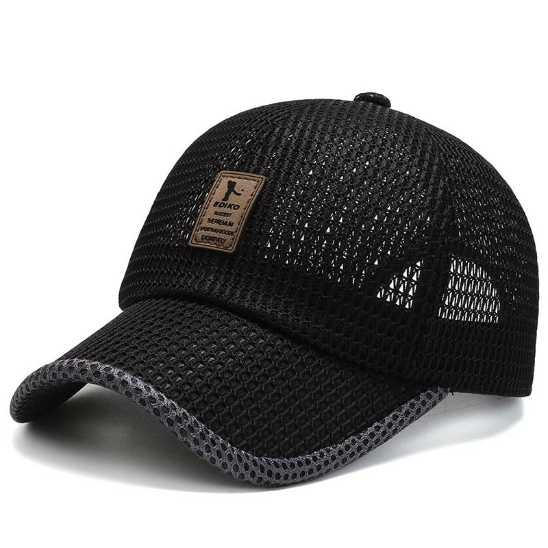 Summer Women Men Mesh Baseball Cap hats BushLine Black Cap 1