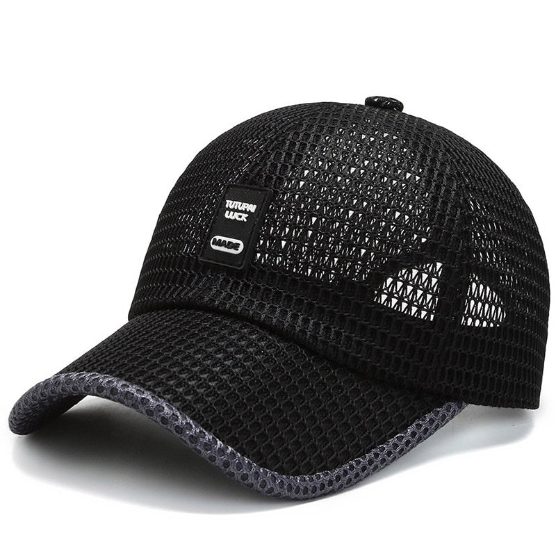 Summer Women Men Mesh Baseball Cap hats BushLine Black Cap 2