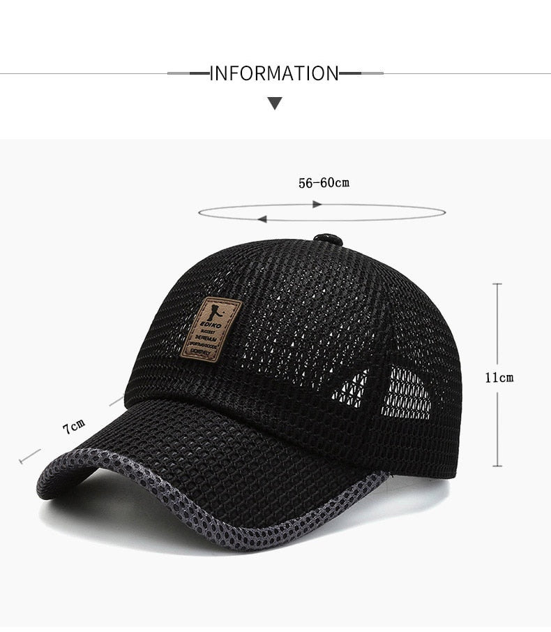 Summer Women Men Mesh Baseball Cap hats  BushLine