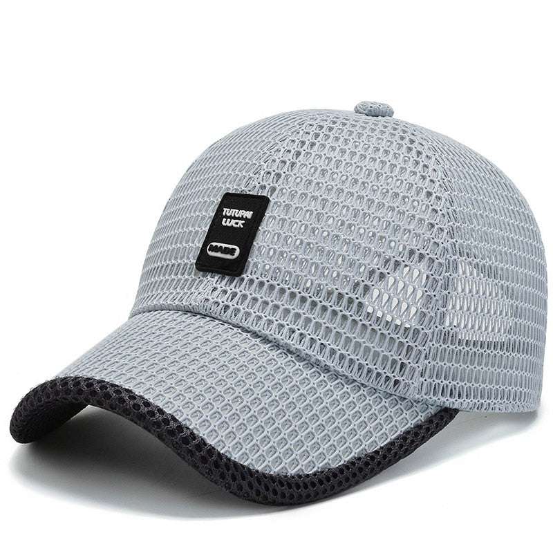 Summer Women Men Mesh Baseball Cap hats BushLine Light Grey Cap 2