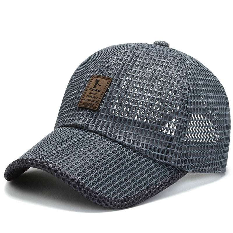 Summer Women Men Mesh Baseball Cap hats BushLine Dark Grey Cap 1
