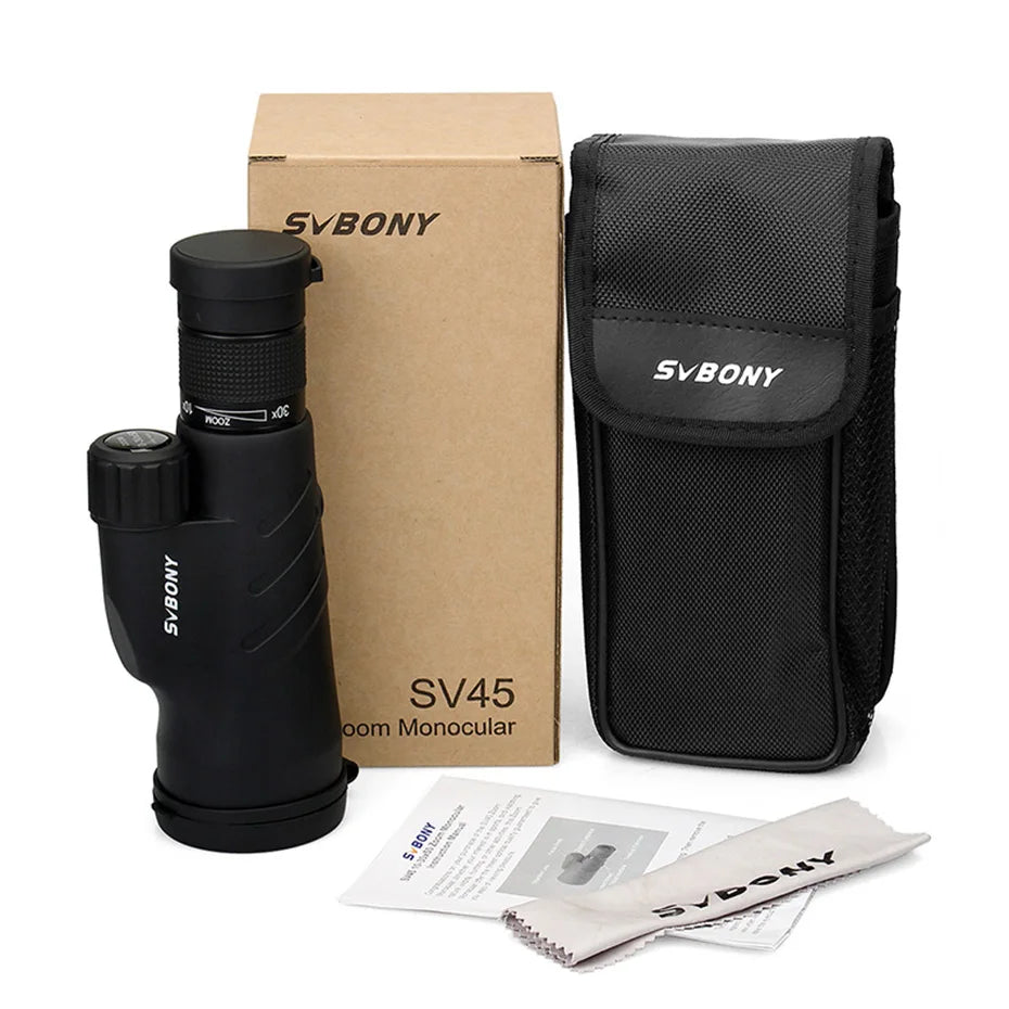 Svbony SV45 Monoculars 10-30 x 50 BAK4 Prism IPx7 Waterproof Optics  