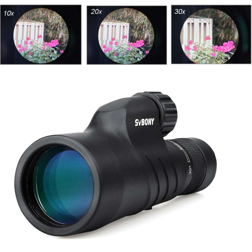 Svbony SV45 Monoculars 10-30 x 50 BAK4 Prism IPx7 Waterproof Optics  BushLine