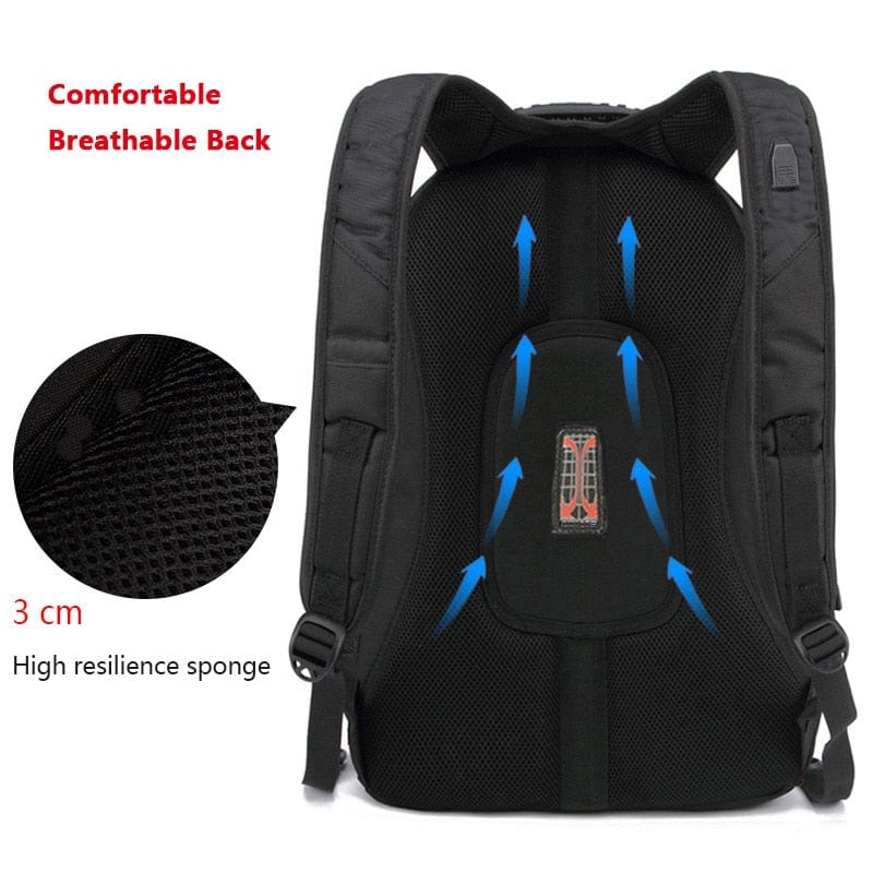 Swiss-Multifunctional Durable Laptop Backpack USB Charging Port BackPacks  BushLine