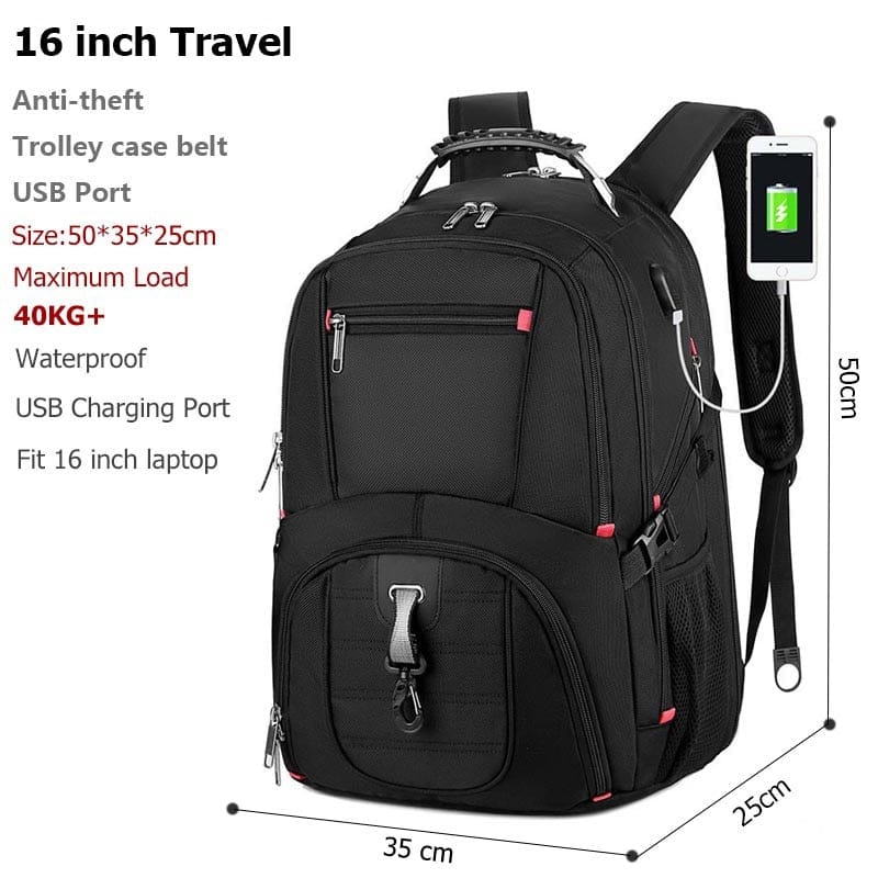 Swiss-Multifunctional Durable Laptop Backpack USB Charging Port BackPacks  BushLine
