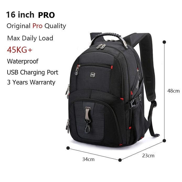 Swiss-Multifunctional Durable Laptop Backpack USB Charging Port BackPacks  BushLine