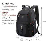 Swiss-Multifunctional Durable Laptop Backpack USB Charging Port BackPacks  BushLine