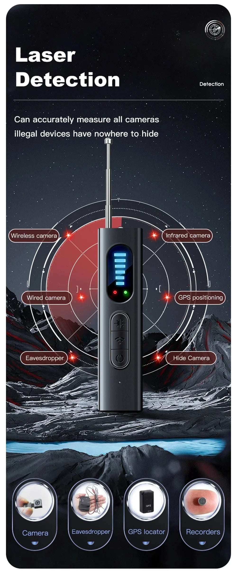 T15 Anti Spy Anti Disturb Hidden Camera Detector Bug Sweep Security & Safety  BushLine