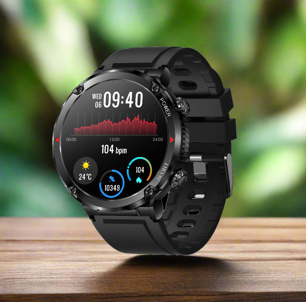 T30 Smart Watch AMOLED Display Outdoor Bluetooth Watchs BushLine black