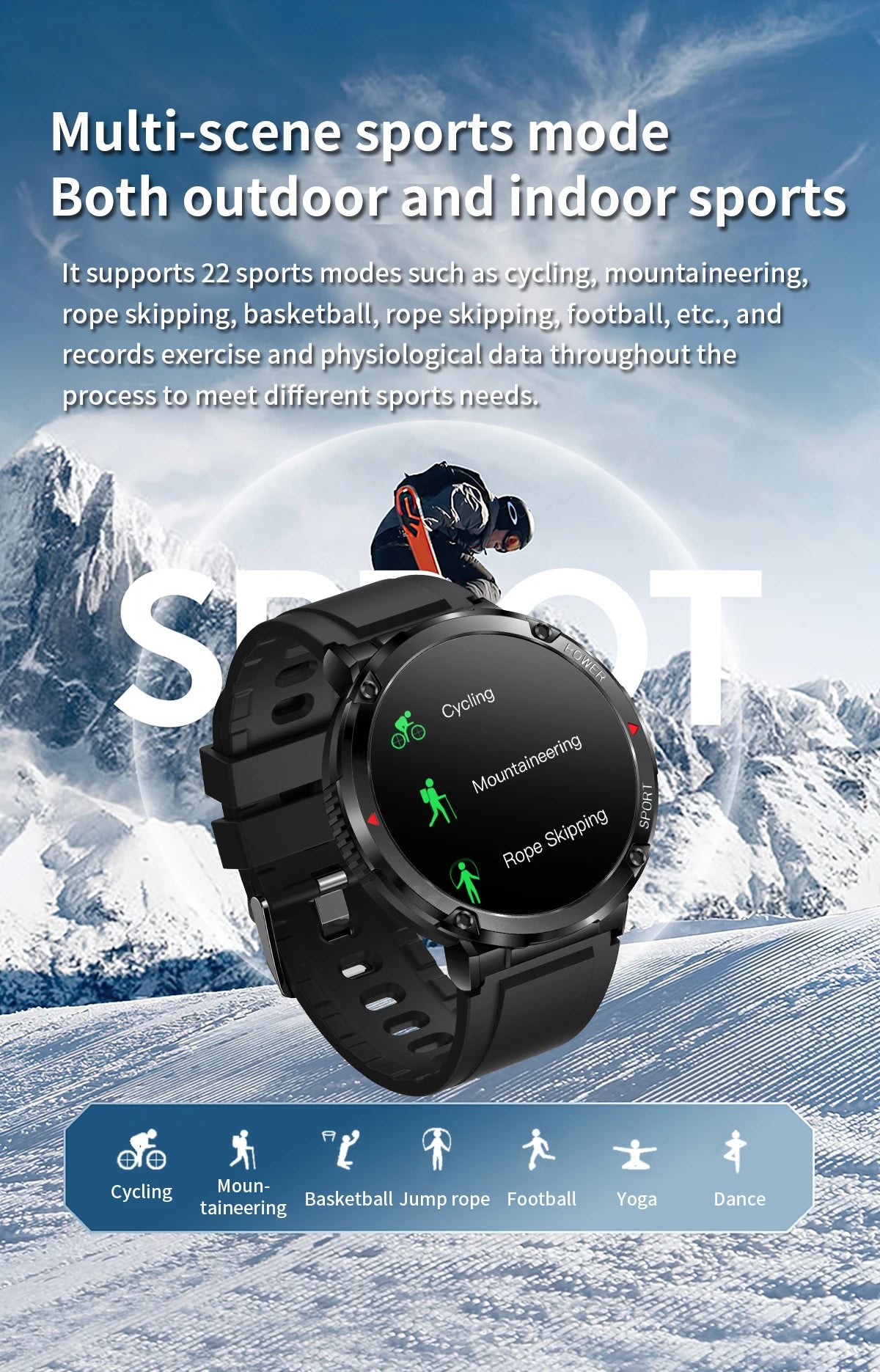 T30 Smart Watch AMOLED Display Outdoor Bluetooth Watchs  BushLine