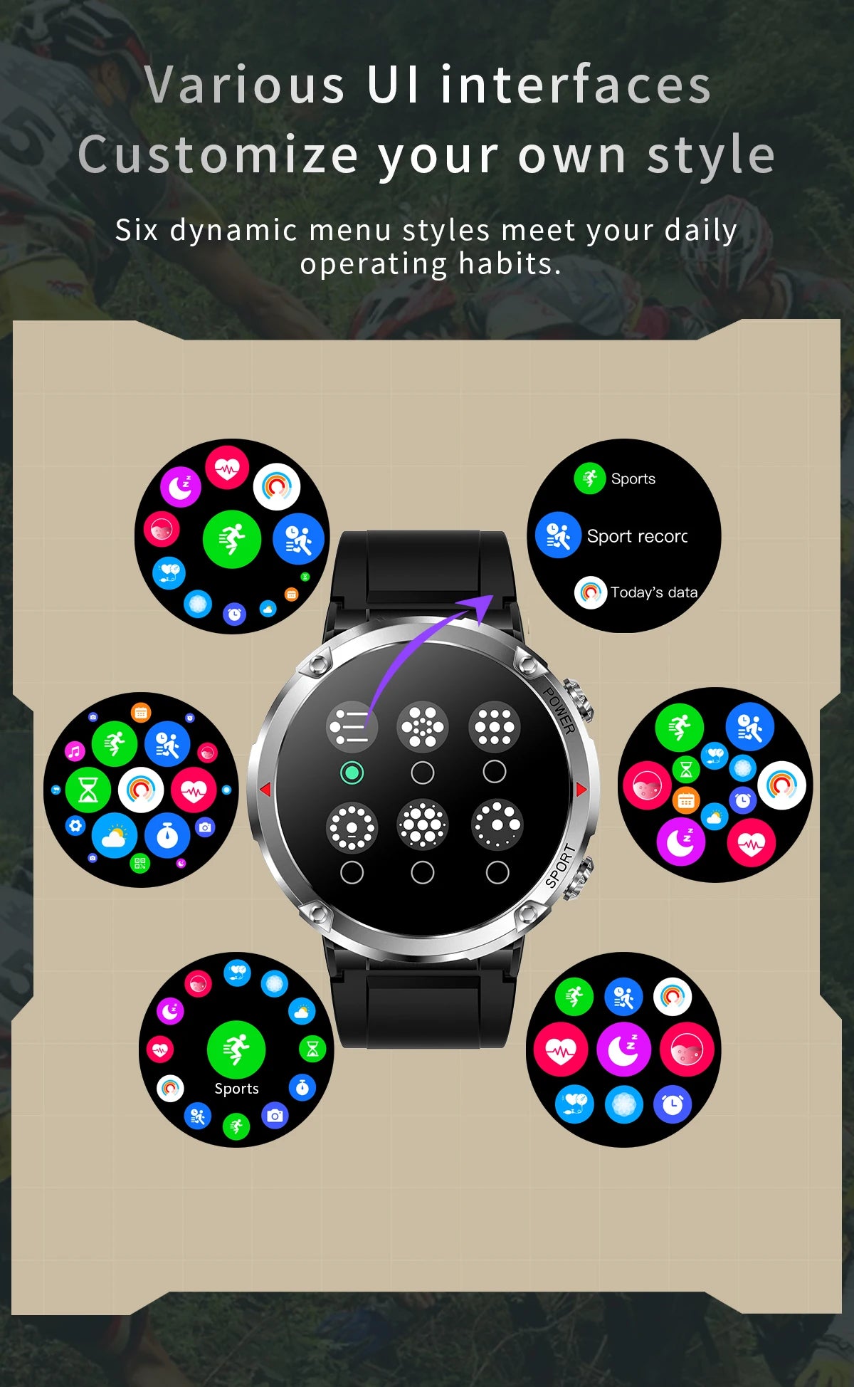 T30 Smart Watch AMOLED Display Outdoor Bluetooth Watchs  BushLine