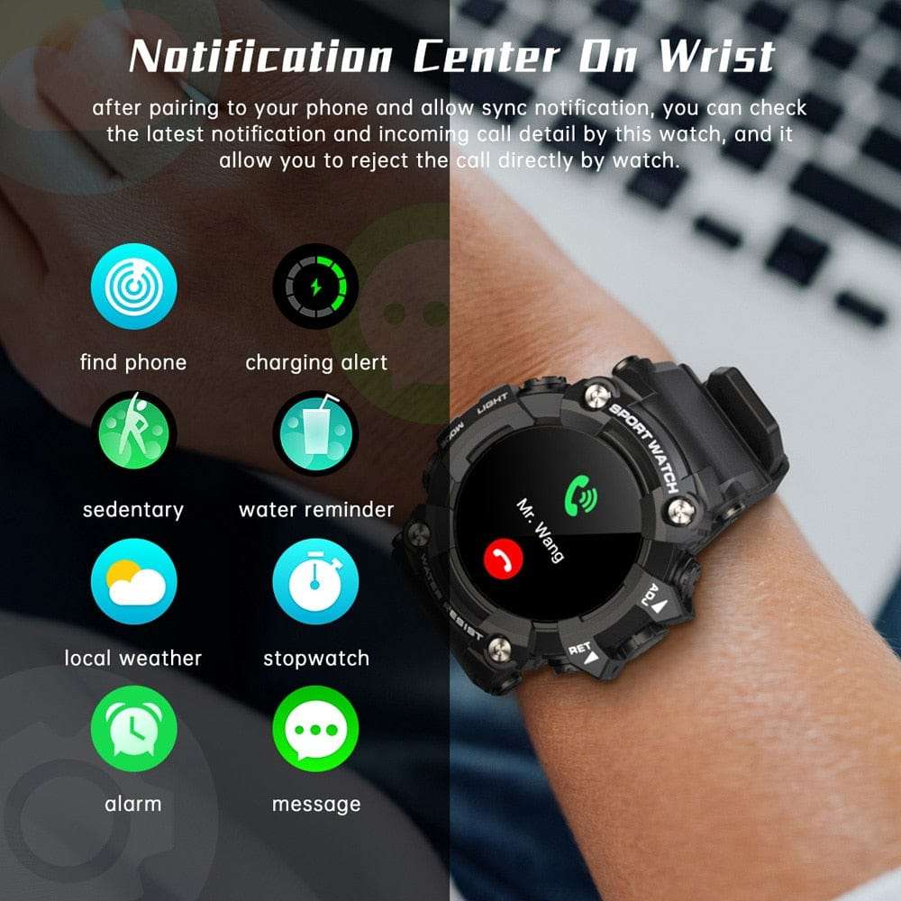 T6 Smart Watch Waterproof iOS Android Watchs BushLine Blue