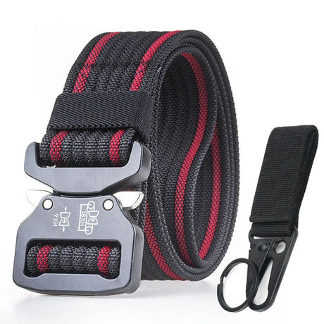 Tactical Belt Strong 1200D Real Nylon Quick Release tacticle clothing BushLine Black red set 125cm