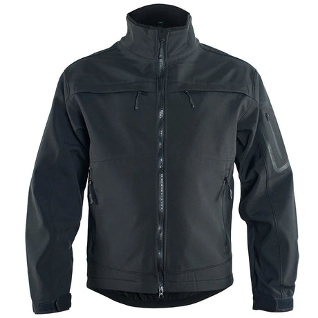 Tactical Fleece Jacket Waterproof Softshell Windbreaker Jackets BushLine Black M(65-75KG)