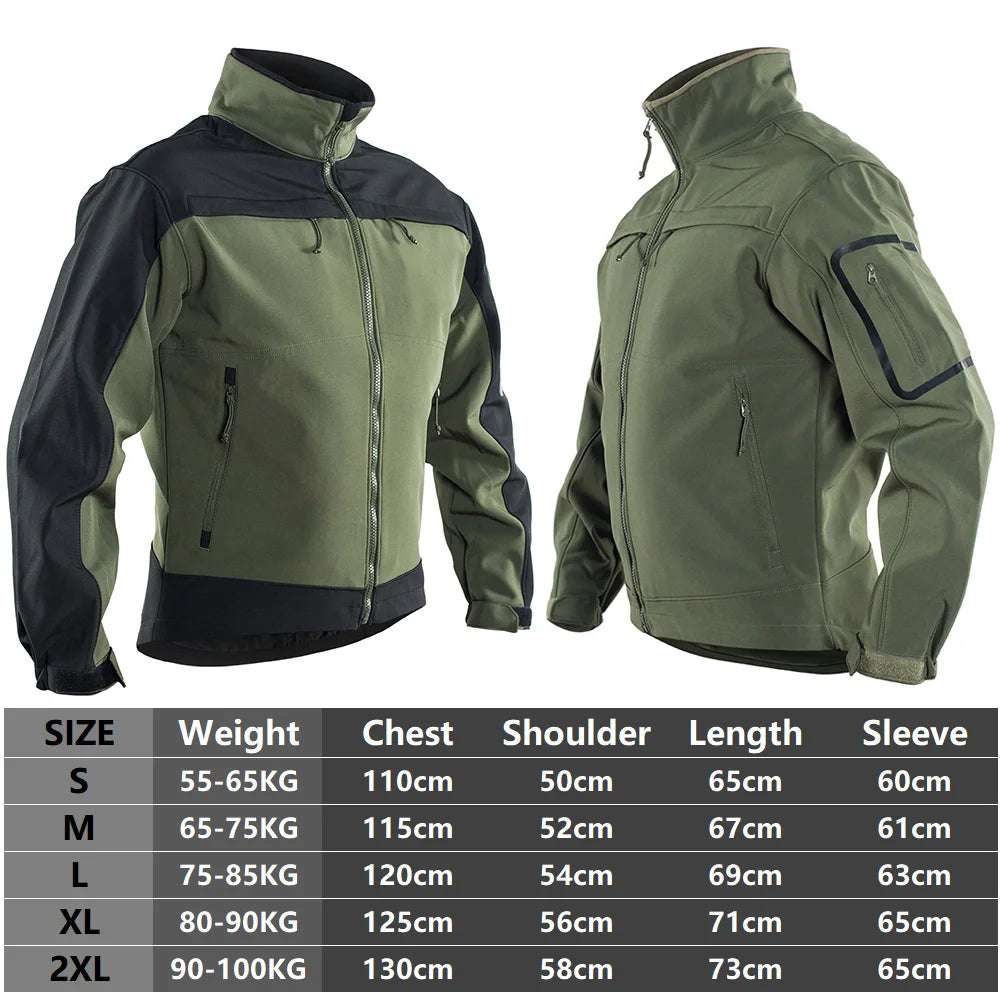 Tactical Fleece Jacket Waterproof Softshell Windbreaker Jackets  BushLine