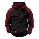 Tactical Half-Zip Workwear Hoodie, Multi-Pocket outdoor equipment  