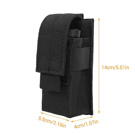 Tactical Pouch Torch Knife Holster Molle Accessories BushLine Black