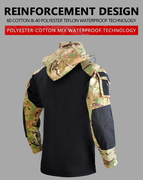 Tactical Uniform Pants and Shirt with Pads Outdoor Clothing  