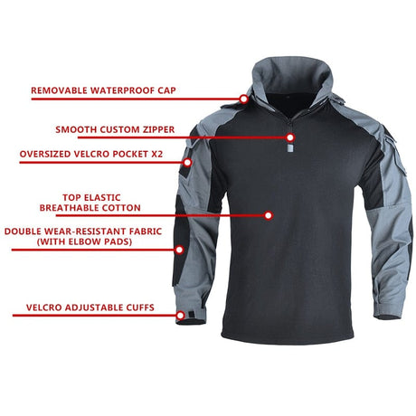 Tactical Uniform Pants and Shirt with Pads Outdoor Clothing  