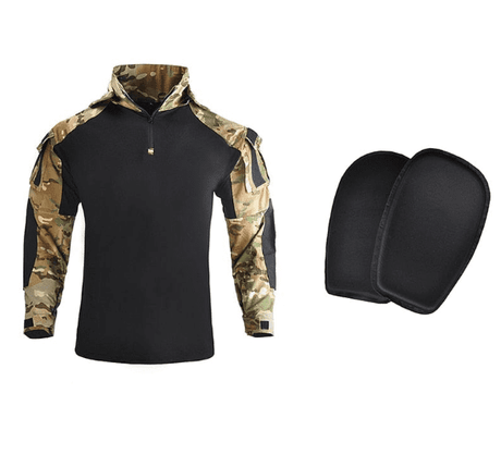 Tactical Uniform Pants and Shirt with Pads Outdoor Clothing  