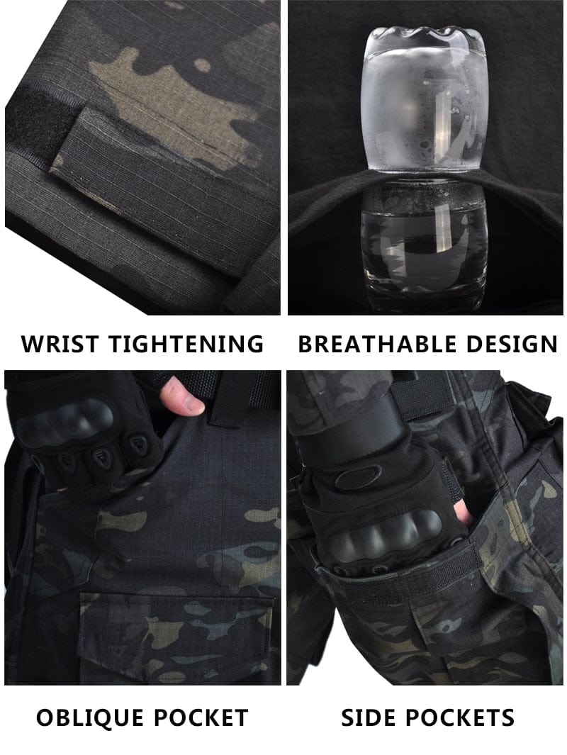 Tactical Uniform Pants and Shirt with Pads Outdoor Clothing  BushLine