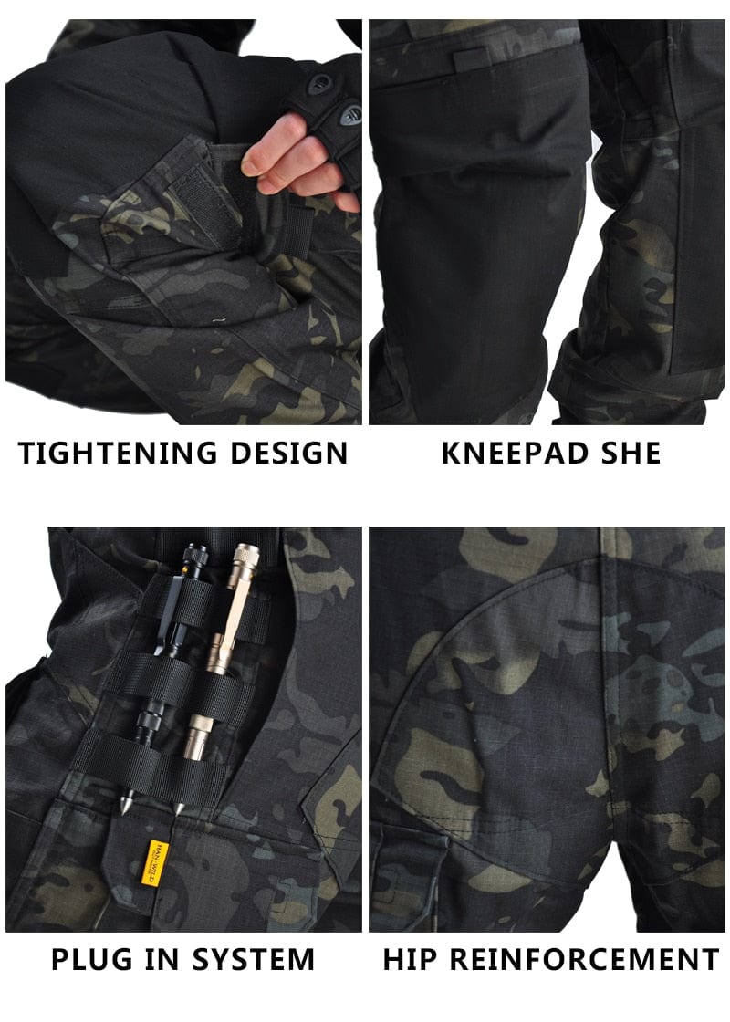 Tactical Uniform Pants and Shirt with Pads Outdoor Clothing  BushLine