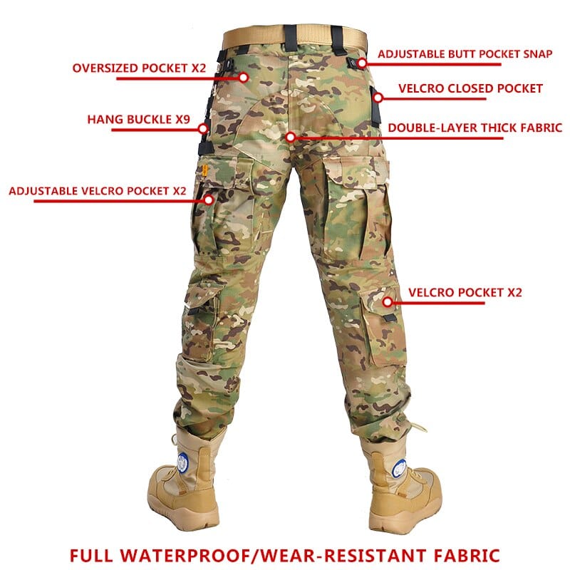 Tactical Uniform Pants and Shirt with Pads Outdoor Clothing  BushLine