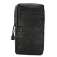 Black colourway, front view with four rows of PALS webbing and the side zip pull