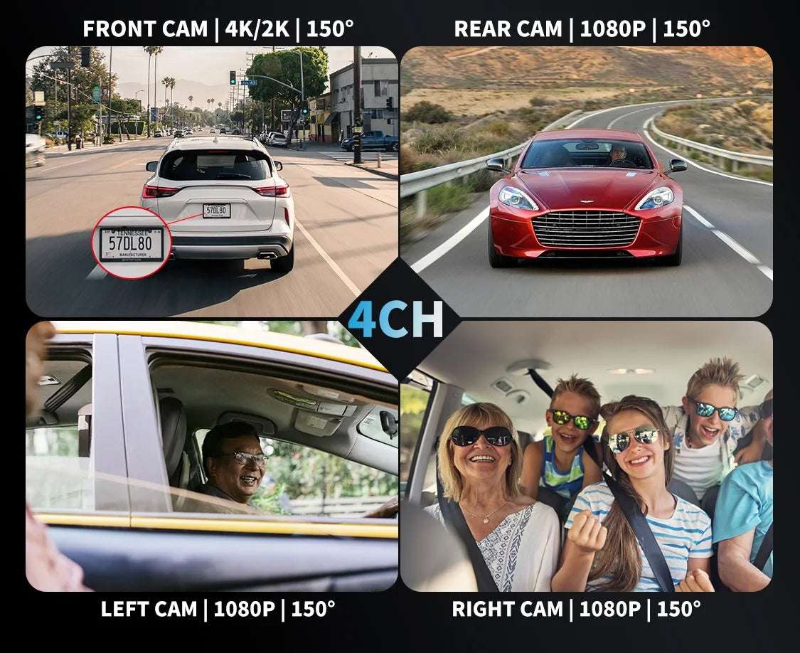 TiESFONG i7pro 4CH GPS Radar Dash Cam 360 24H Parking Monitor Smart Technology  BushLine