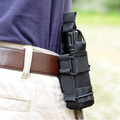 Torch Multitool Pouch Flashlight Holster Molle Accessories BushLine black