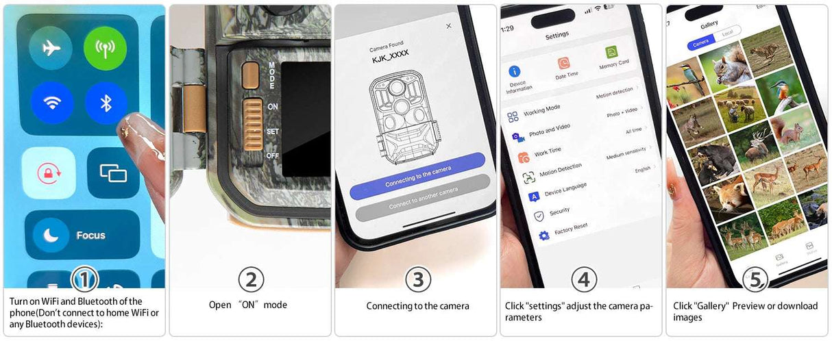 Trail Camera Wi-Fi 4K 48MP Night Vision 0.05s Motion Activated Security Cameras  