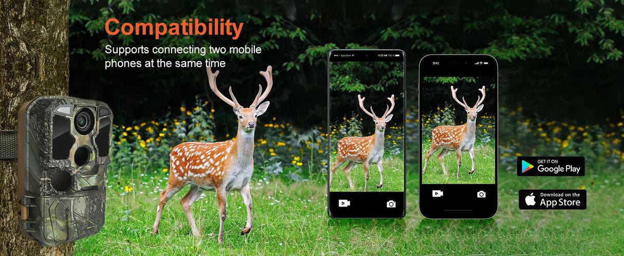 Trail Camera Wi-Fi 4K 48MP Night Vision 0.05s Motion Activated Security Cameras  