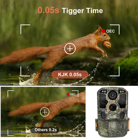 Trail Camera Wi-Fi 4K 48MP Night Vision 0.05s Motion Activated Security Cameras  BushLine
