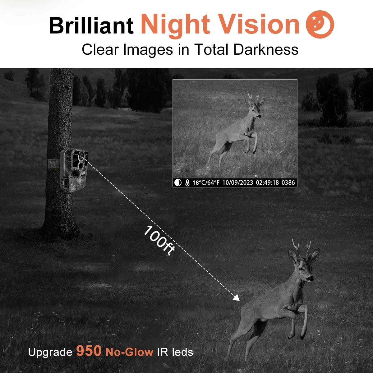 Trail Camera Wi-Fi 4K 48MP Night Vision 0.05s Motion Activated Security Cameras  BushLine