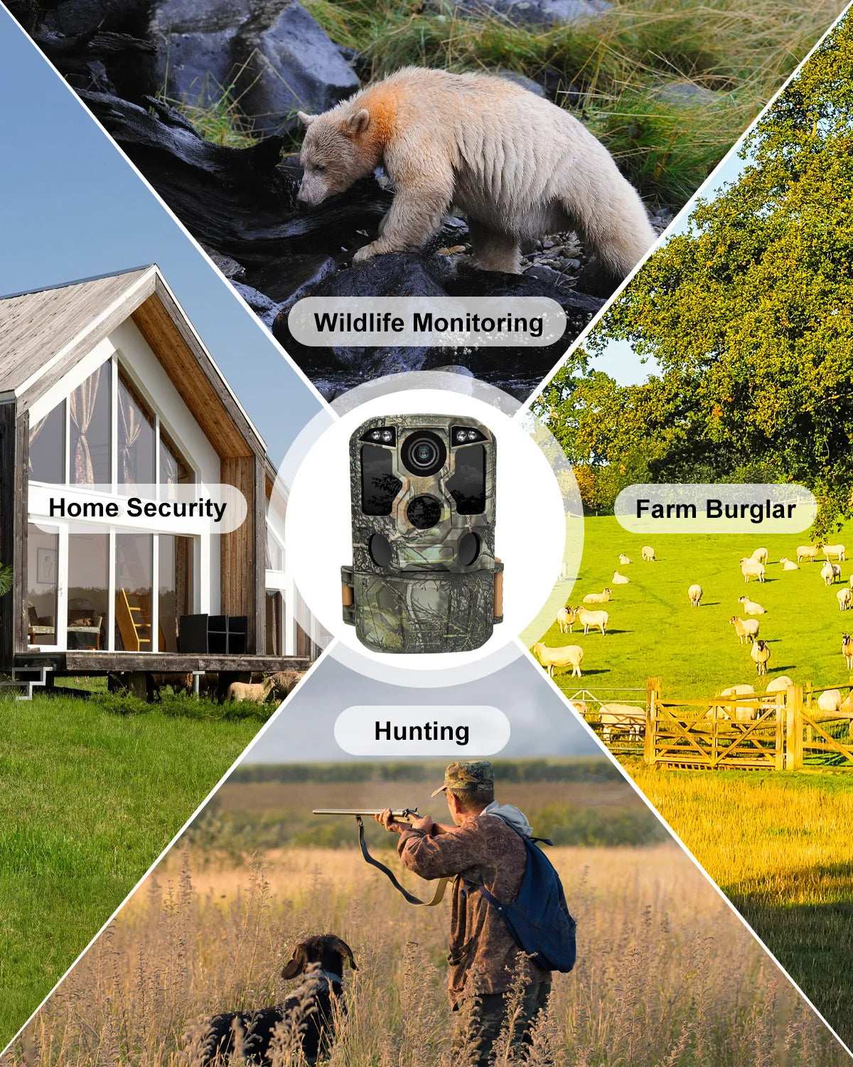 Trail Camera Wi-Fi 4K 48MP Night Vision 0.05s Motion Activated Security Cameras  BushLine