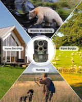 Trail Camera Wi-Fi 4K 48MP Night Vision 0.05s Motion Activated Security Cameras  BushLine