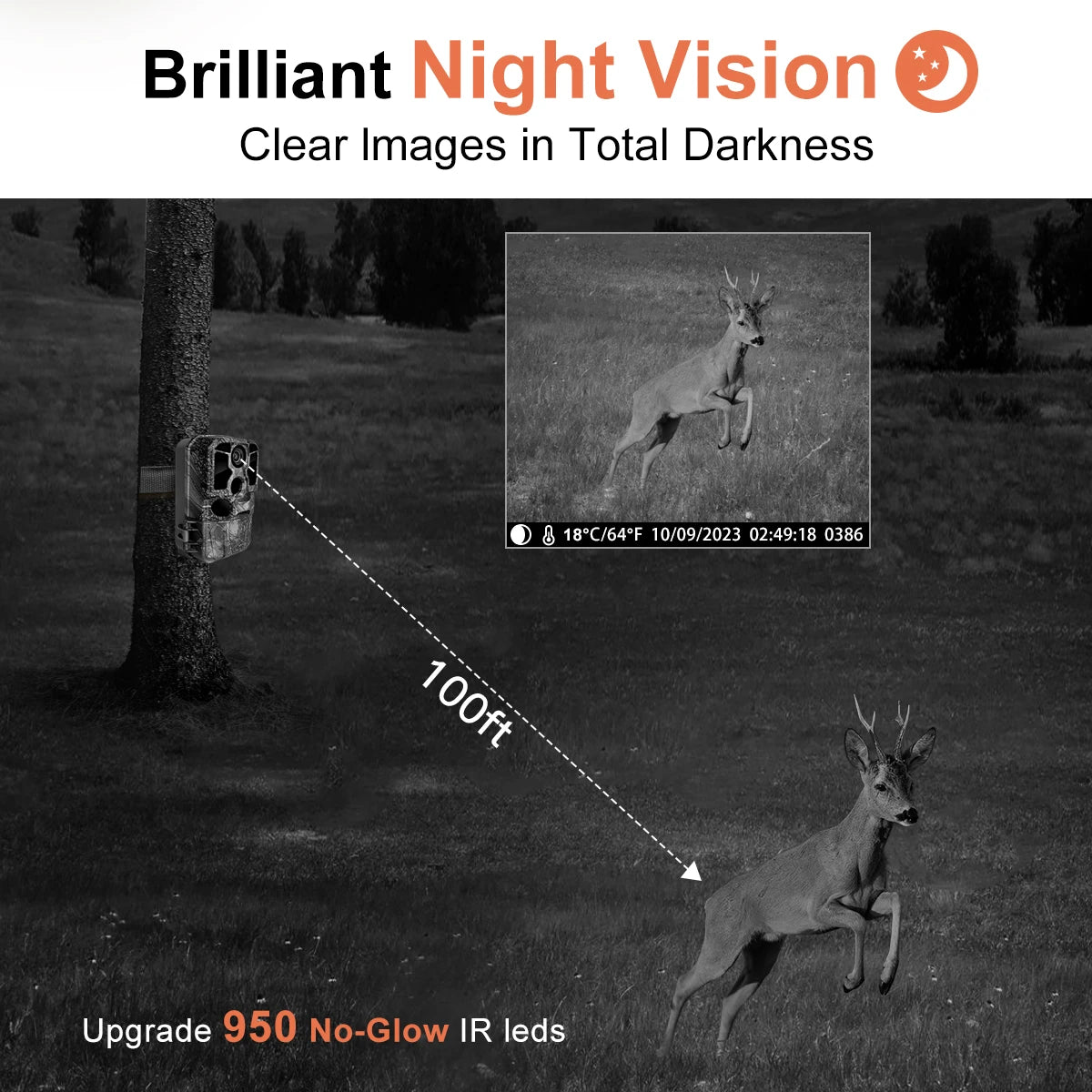 Trail Camera WiFi 4K 48MP Infrared Night Vision 0.05s Motion Activated Security Cameras  