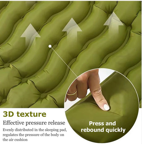 Ultra-Light Self-Inflating Double Mattress with Pillow Air Bed Camping Equipment  