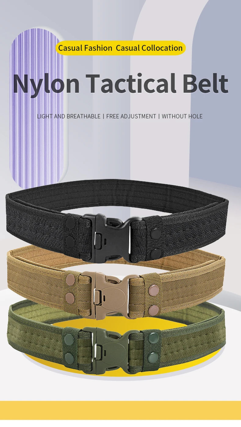Unisex 130cm Canvas Belt-Quick-Release tacticle clothing  
