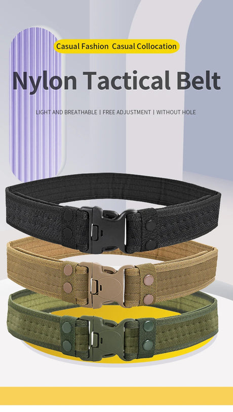 Unisex 130cm Canvas Belt-Quick-Release tacticle clothing  