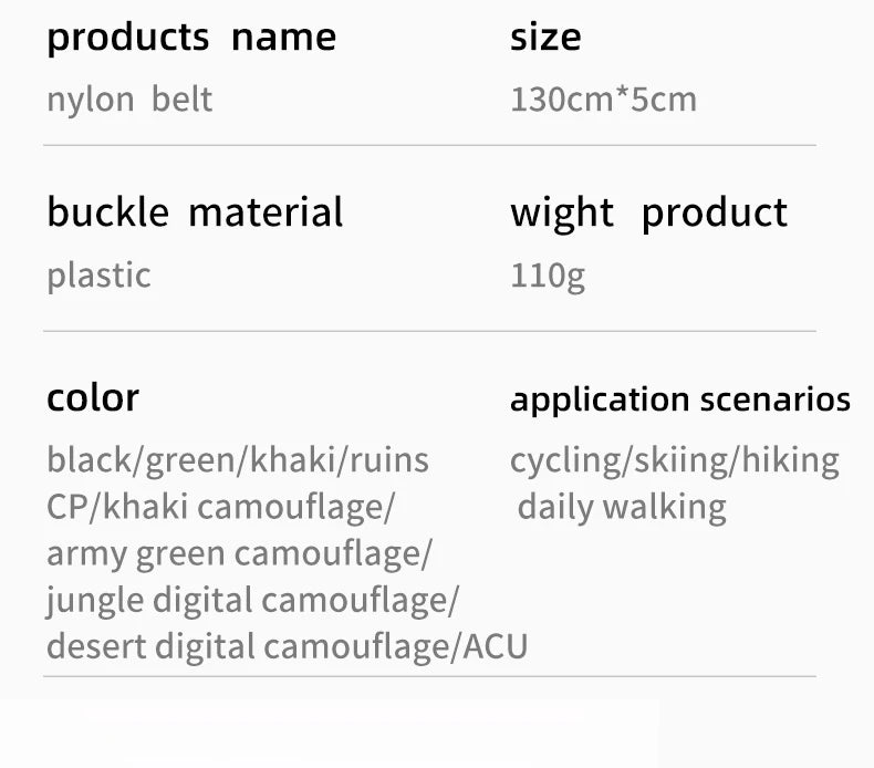Unisex 130cm Canvas Belt-Quick-Release tacticle clothing  BushLine