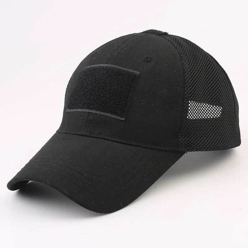 Unisex Tactical Breathable Half Mesh Cap 12 Designs tactical hats BushLine Black
