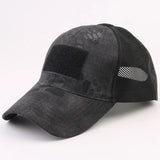 Unisex Tactical Breathable Half Mesh Cap 12 Designs tactical hats BushLine Black Python