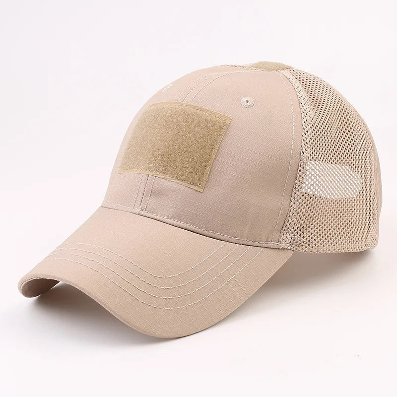 Unisex Tactical Breathable Half Mesh Cap 12 Designs tactical hats BushLine Khaki