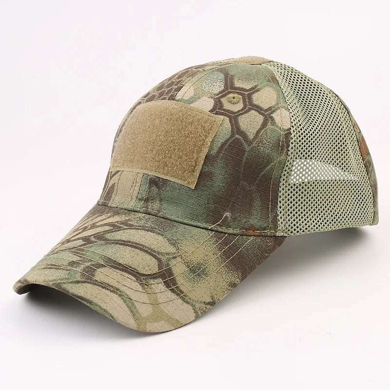 Unisex Tactical Breathable Half Mesh Cap 12 Designs tactical hats BushLine Jungle Python