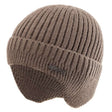 Unisex winter wool beanie with protective earflaps