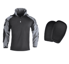 Tactical Uniform Pants and Shirt with Pads Outdoor Clothing BushLine Gray Shirts with Pad S-(50-60KG) 