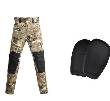 Tactical Uniform Pants and Shirt with Pads Outdoor Clothing BushLine CP Pants with Pads S-(50-60KG) 