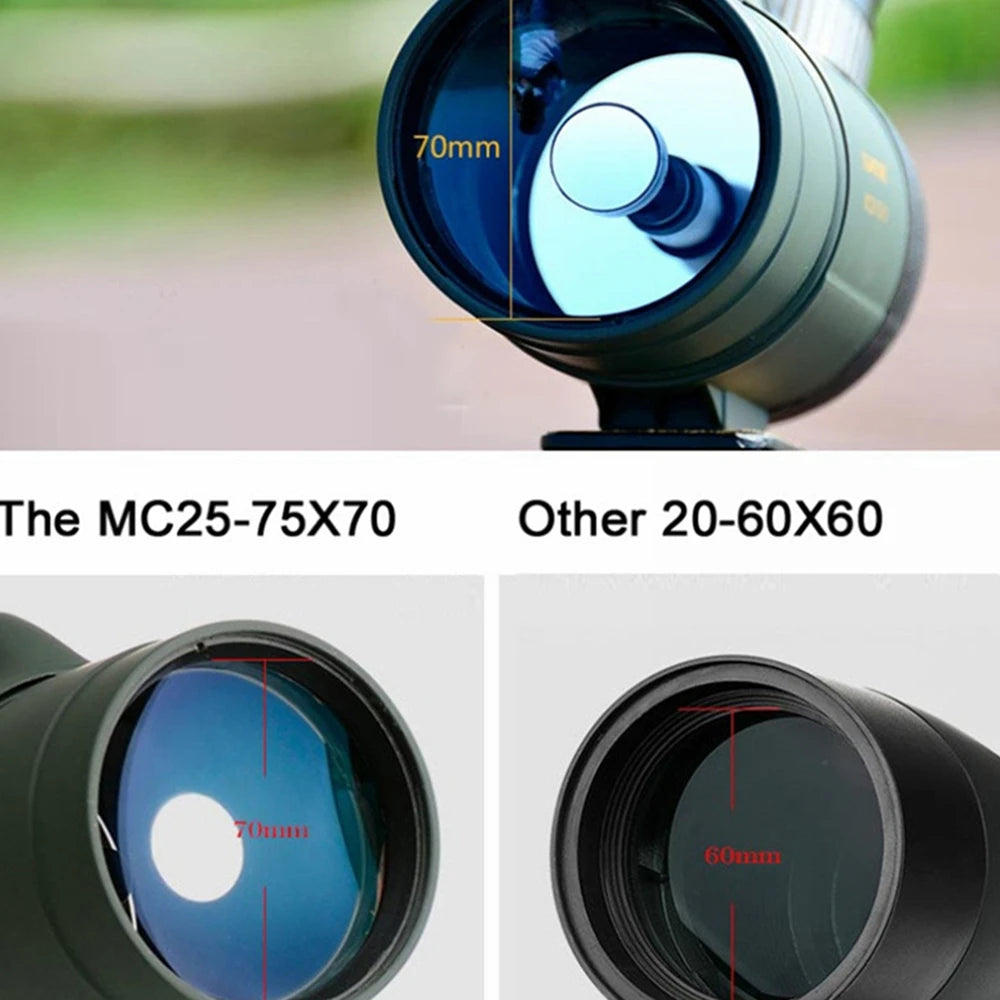 Visionking 25-75x70 Telescope Spotting Scope Monoculars Long Reach with Tripod Optics  BushLine