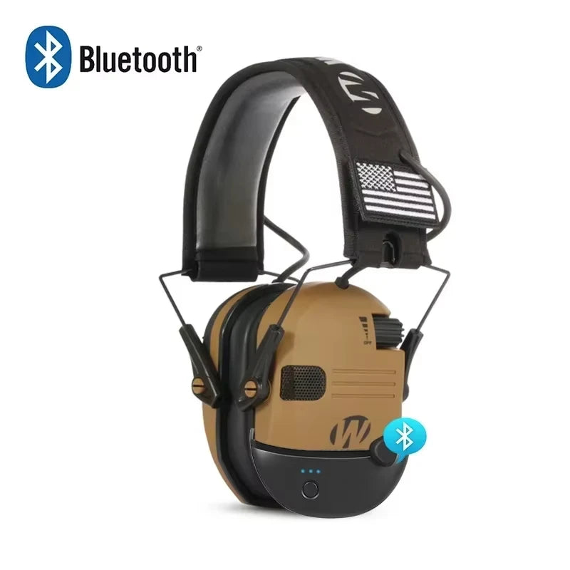 Walker Bluetooth Voice Amp Noise Reduction Hearing Protection Ear Muffs Hi-Vis & Safety BushLine Desert